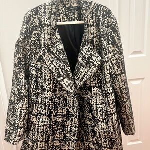 Lane Bryant Black and White Stylish & Elegant Coat